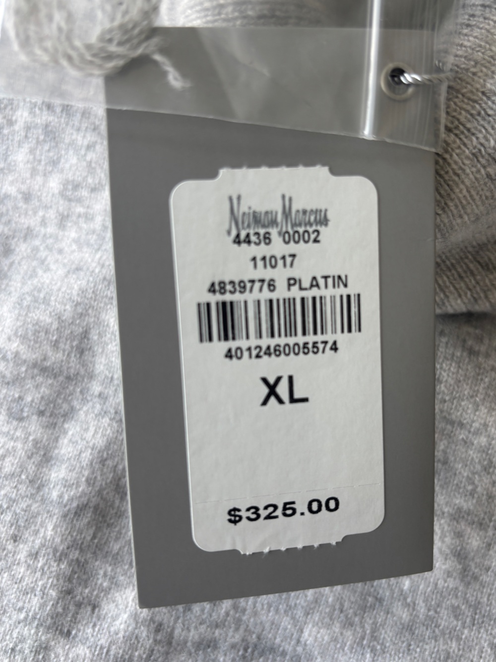 Neiman Marcus Cashmere Sweater Platinum Grey XL NWT - Picture 7 of 7